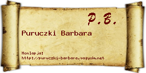 Puruczki Barbara névjegykártya